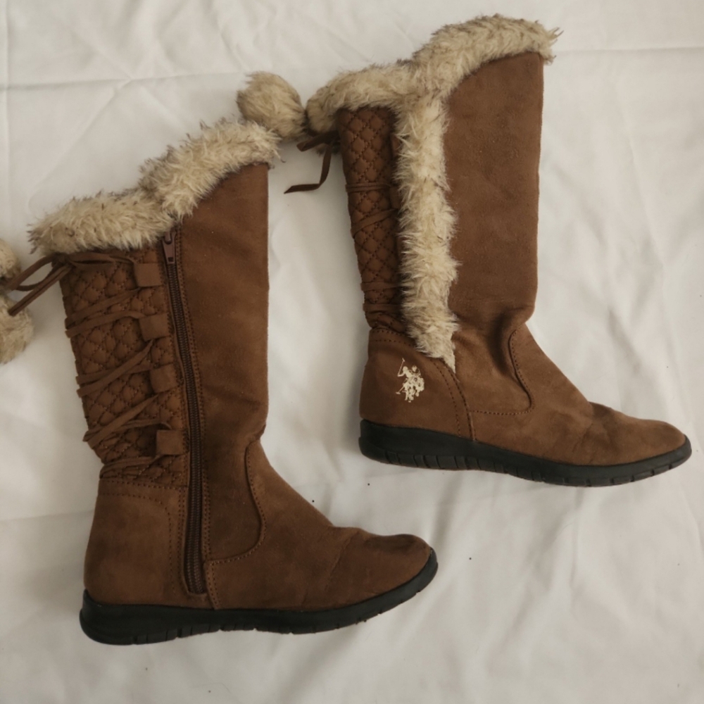 Polo club girls size 13 brown tall boots #DD7